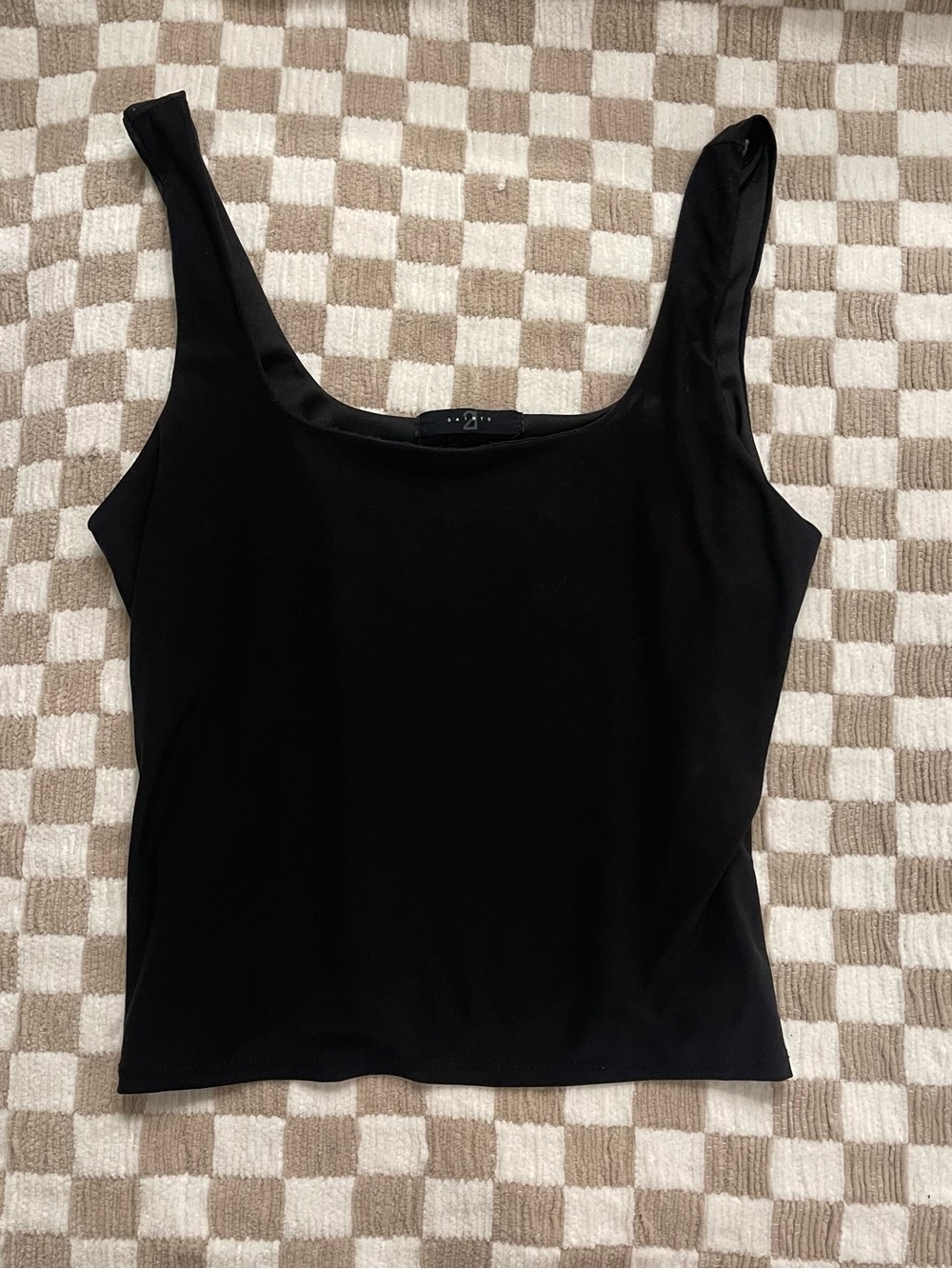 All Saints Women’s Black Scoop Neck Tank Top